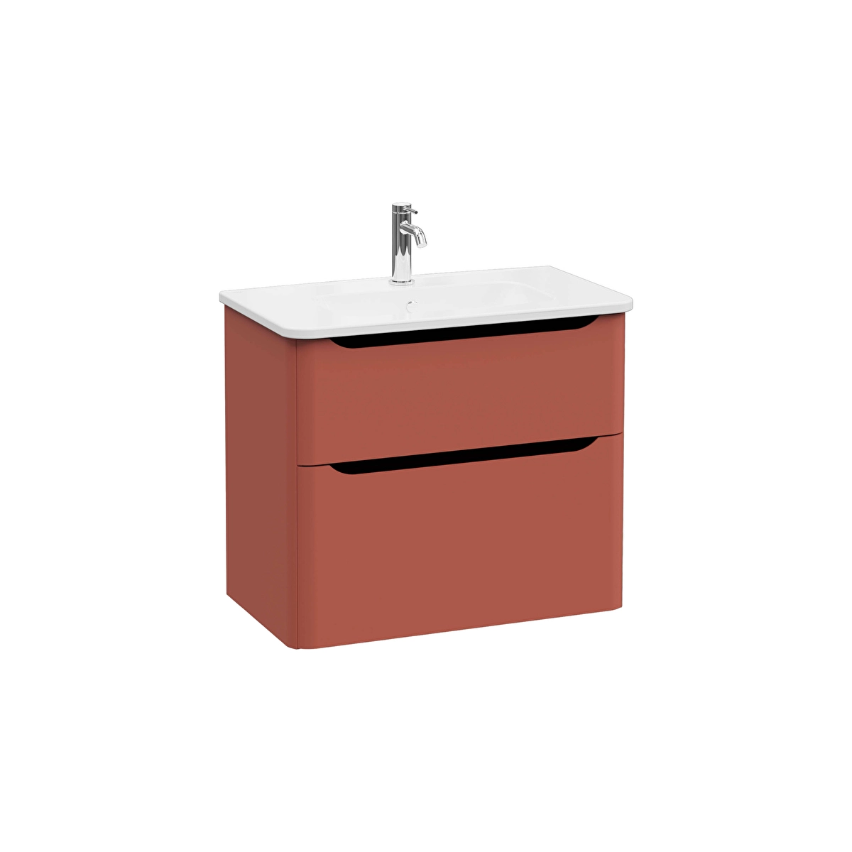 Integra Round Lavabo Dolabı, Mat Kırmızı