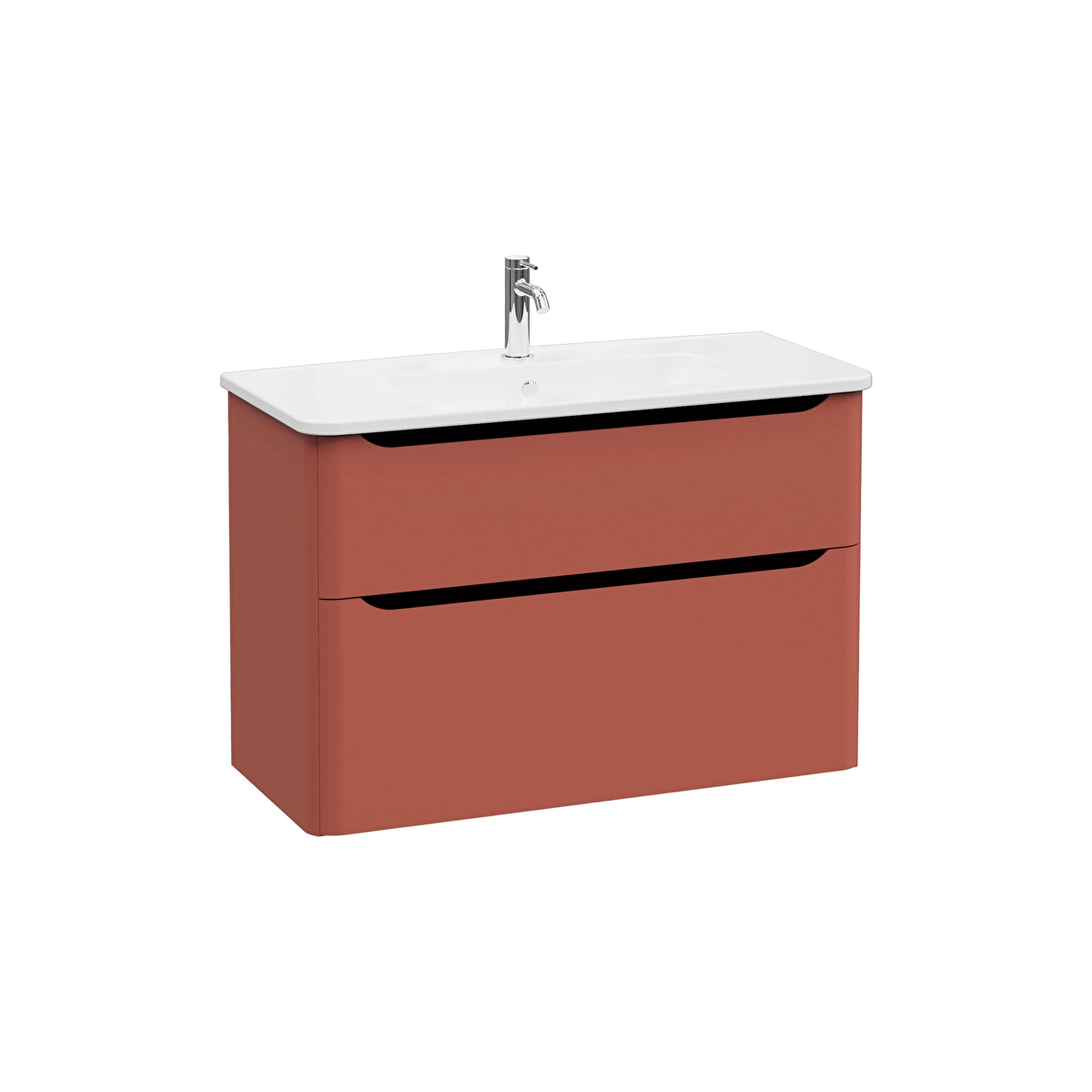 Integra Round Lavabo Dolabı, Mat Kırmızı