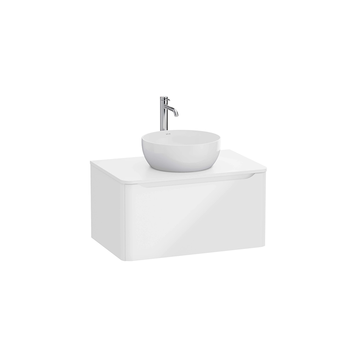 Integra Round Lavabo Dolabı, Parlak Beyaz