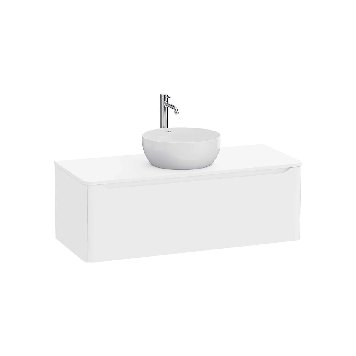 Integra Round Lavabo Dolabı, Mat Beyaz