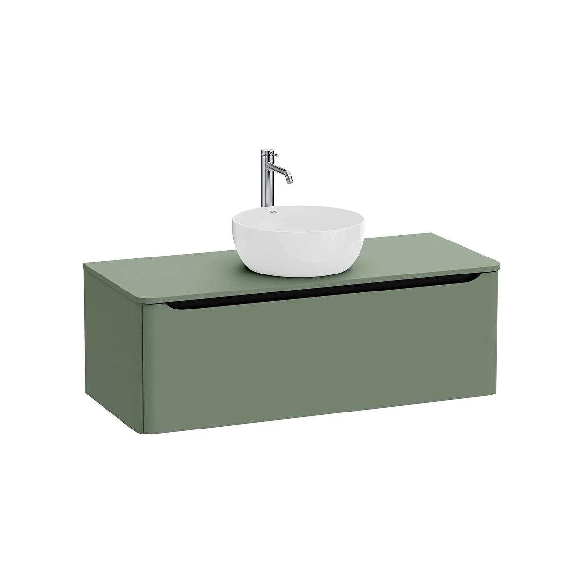 Integra Round Lavabo Dolabı, Mat Yeşil