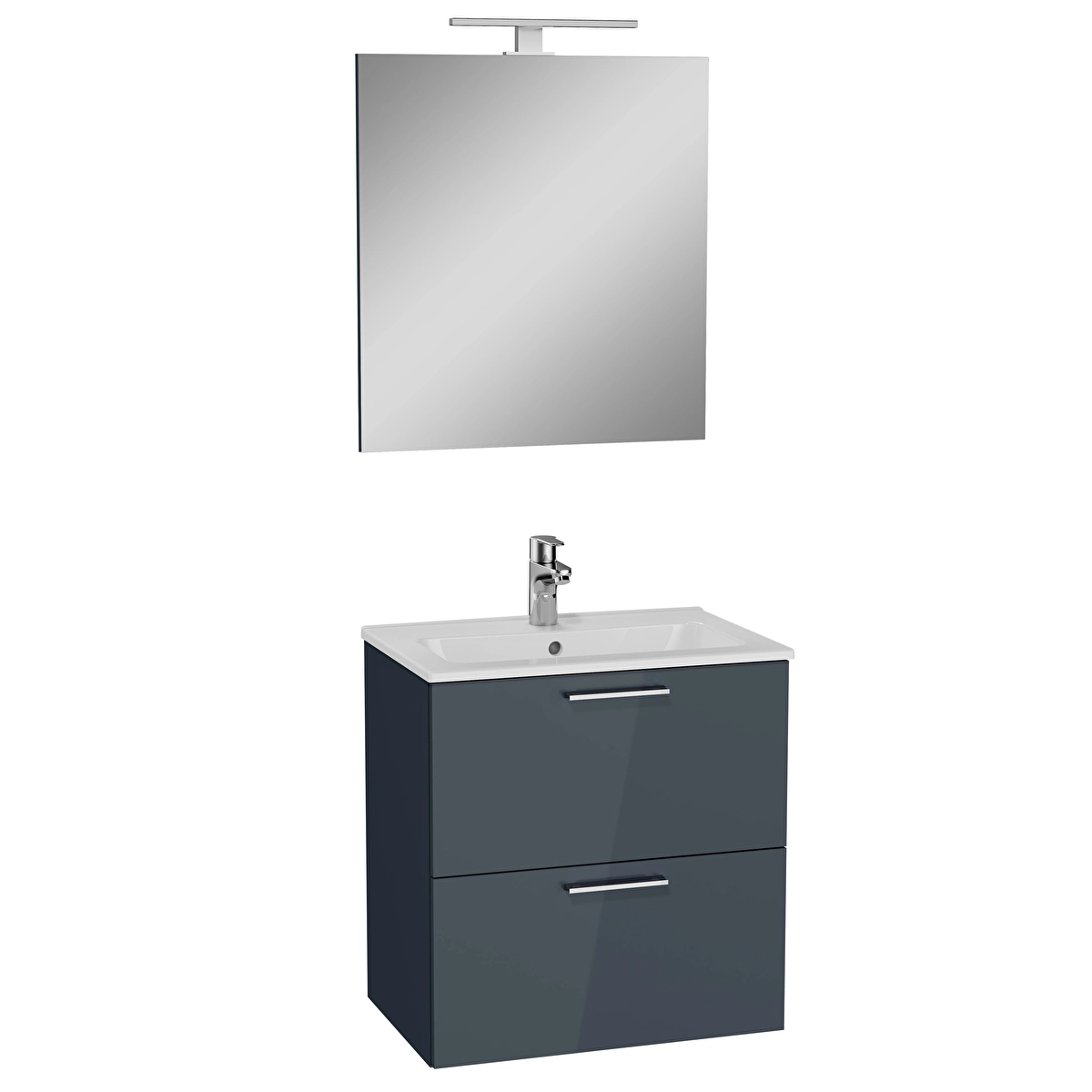 Mia Banyo Dolabı Seti, Parlak Antrasit