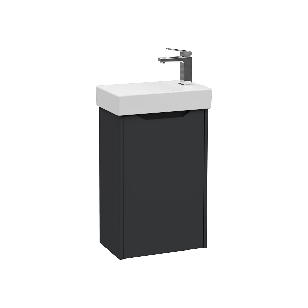 Integra Square Lavabo Dolabı, Mat Grafit