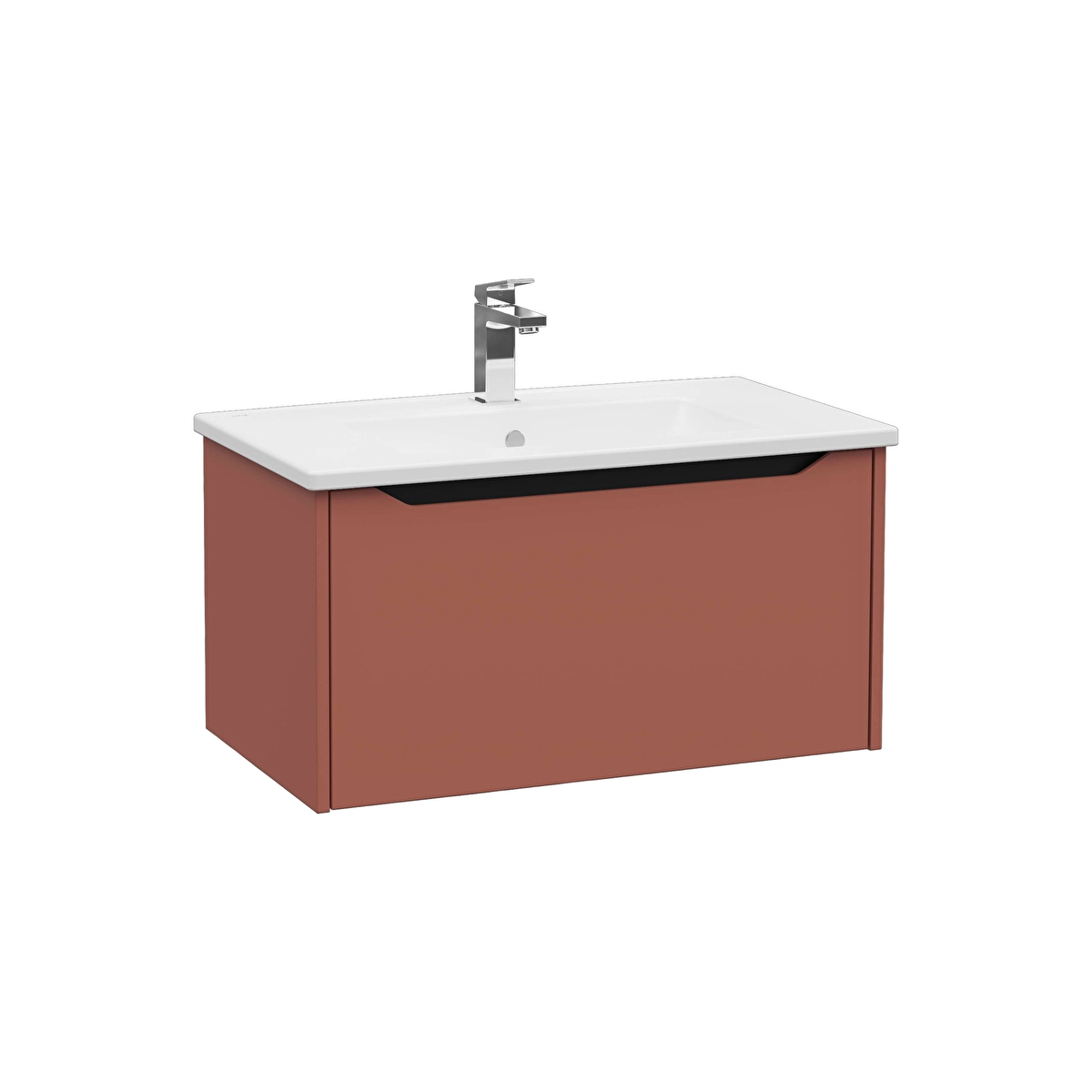 Integra Square Lavabo Dolabı, Mat Kırmızı