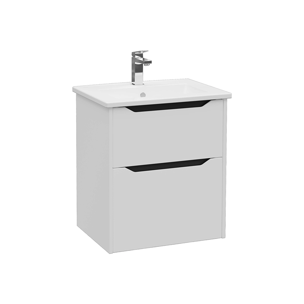 Integra Square Lavabo Dolabı, Mat Açık Gri