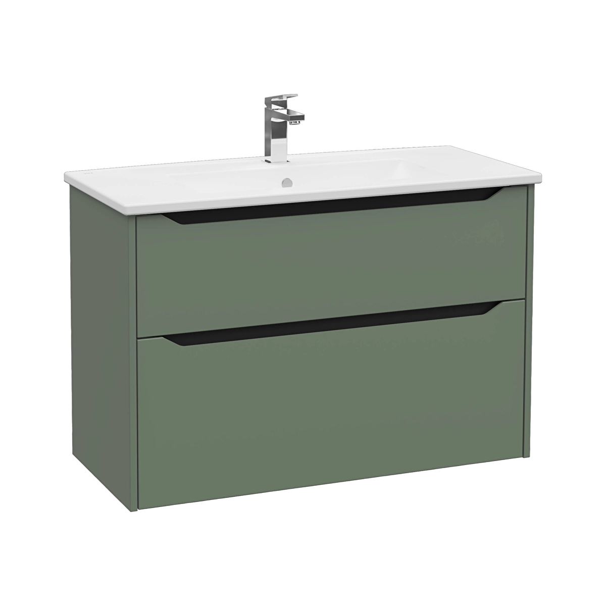 Integra Square Lavabo Dolabı, Mat Yeşil