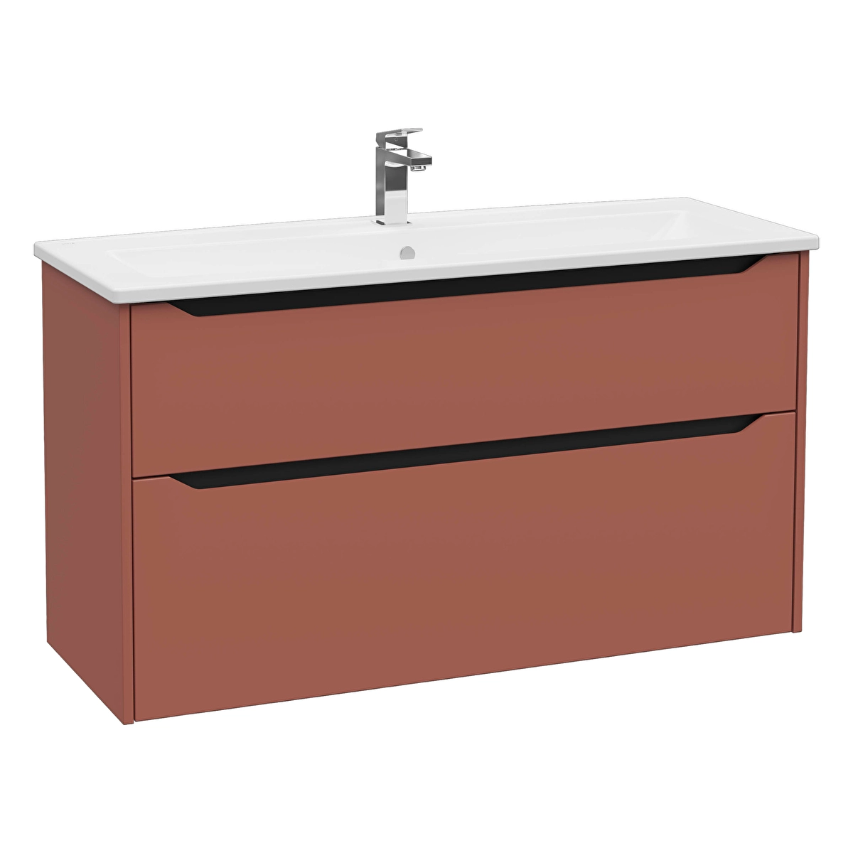 Integra Square Lavabo Dolabı, Mat Kırmızı