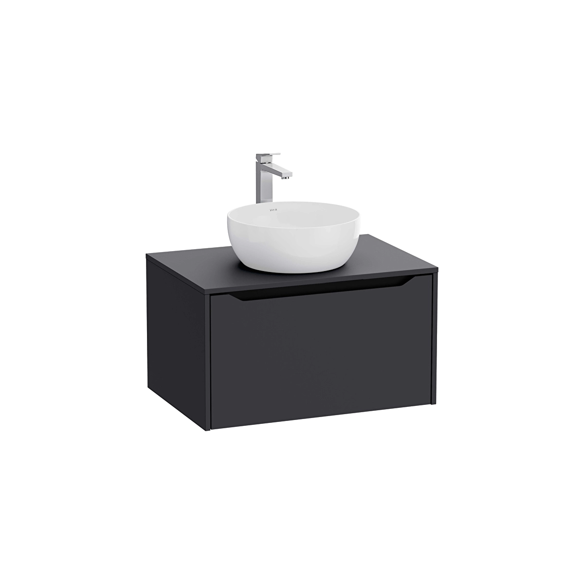 Integra Square Lavabo Dolabı, Mat Grafit