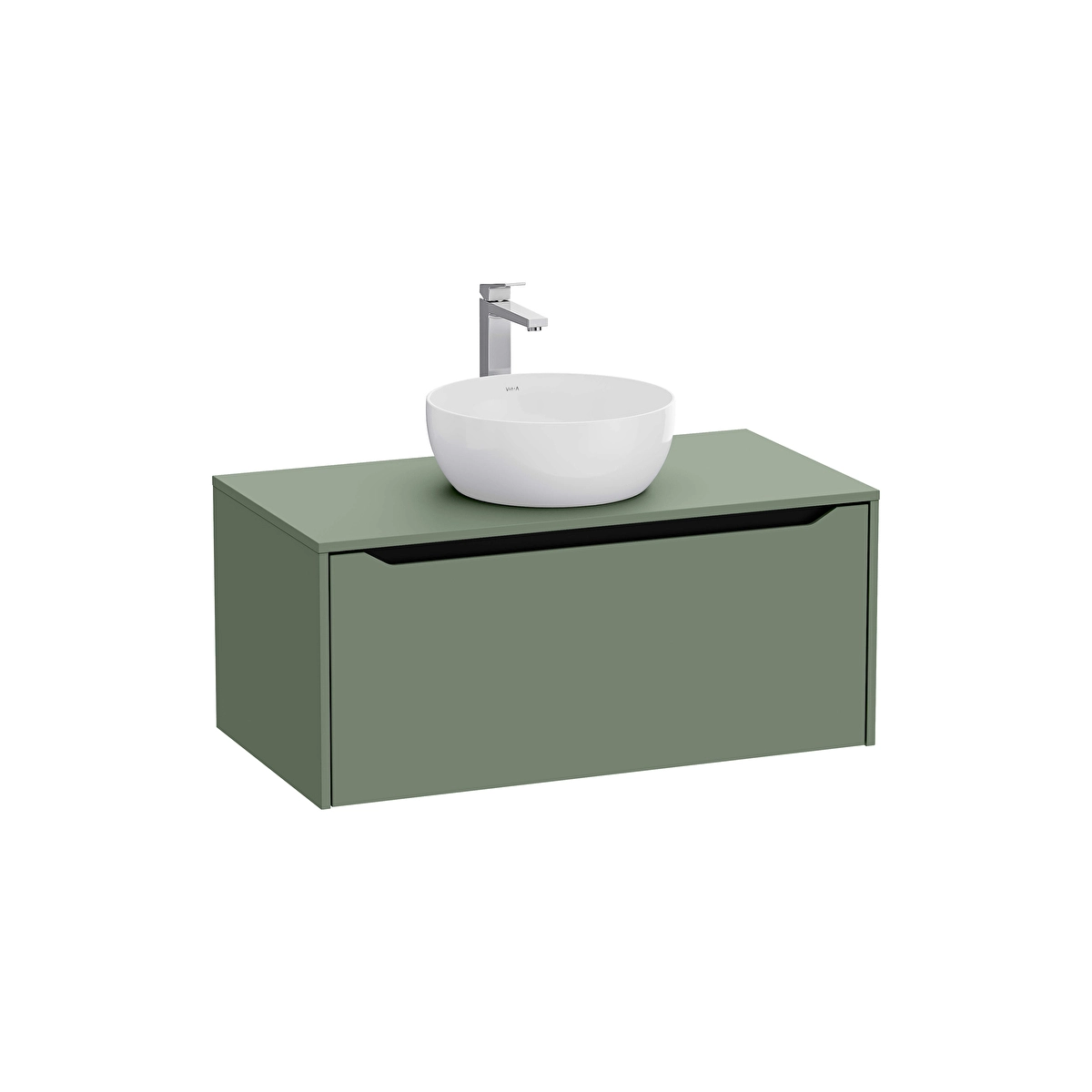 Integra Square Lavabo Dolabı, Mat Yeşil