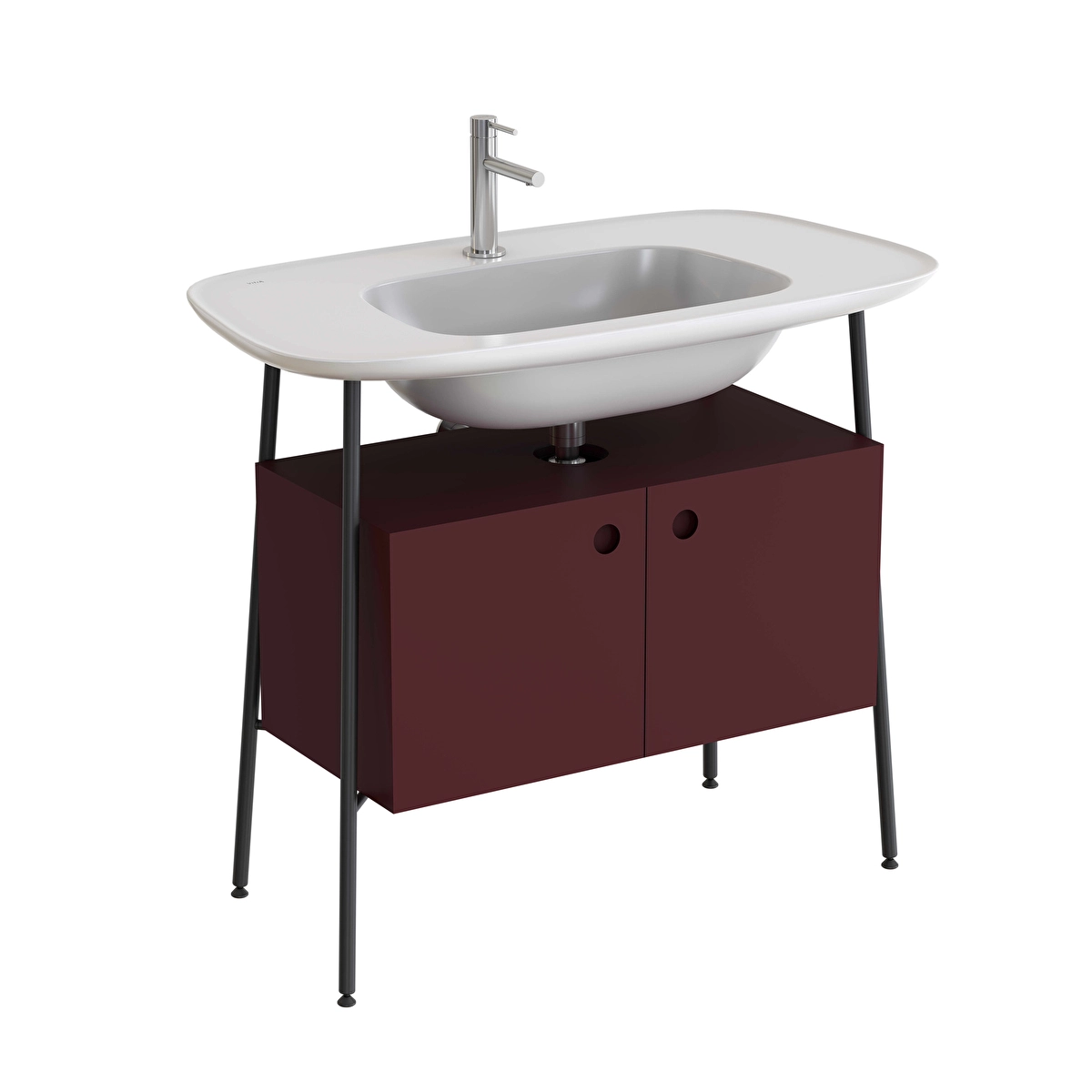 Plural Lavabo Dolabı, Mat Bordo