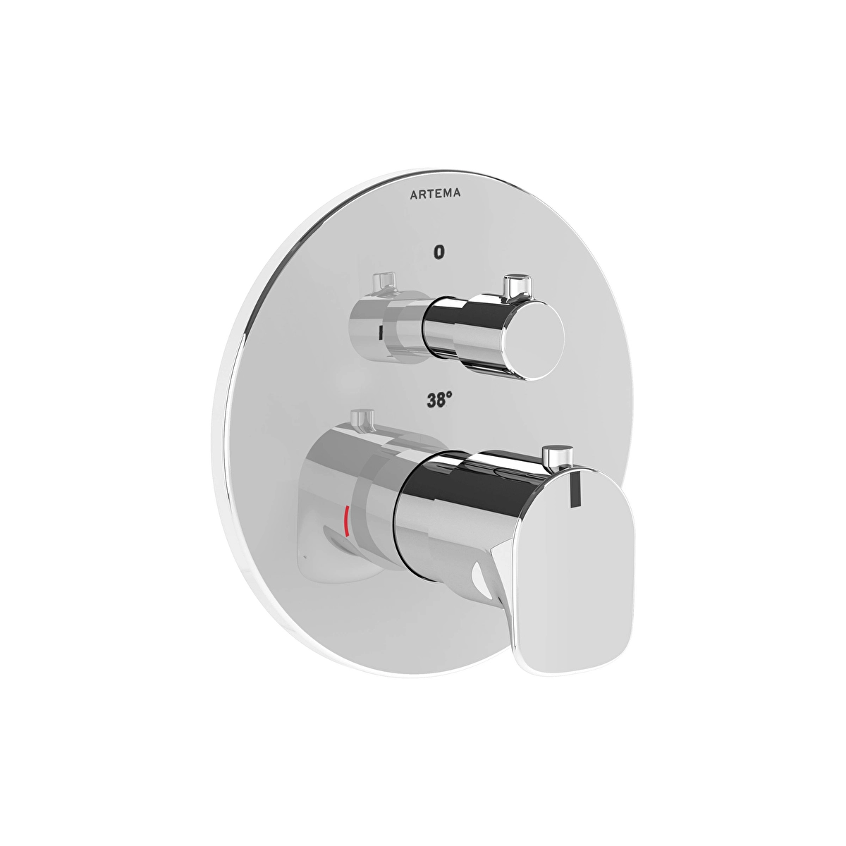 Root Round Ankastre Termostatik Banyo Bataryası, Krom