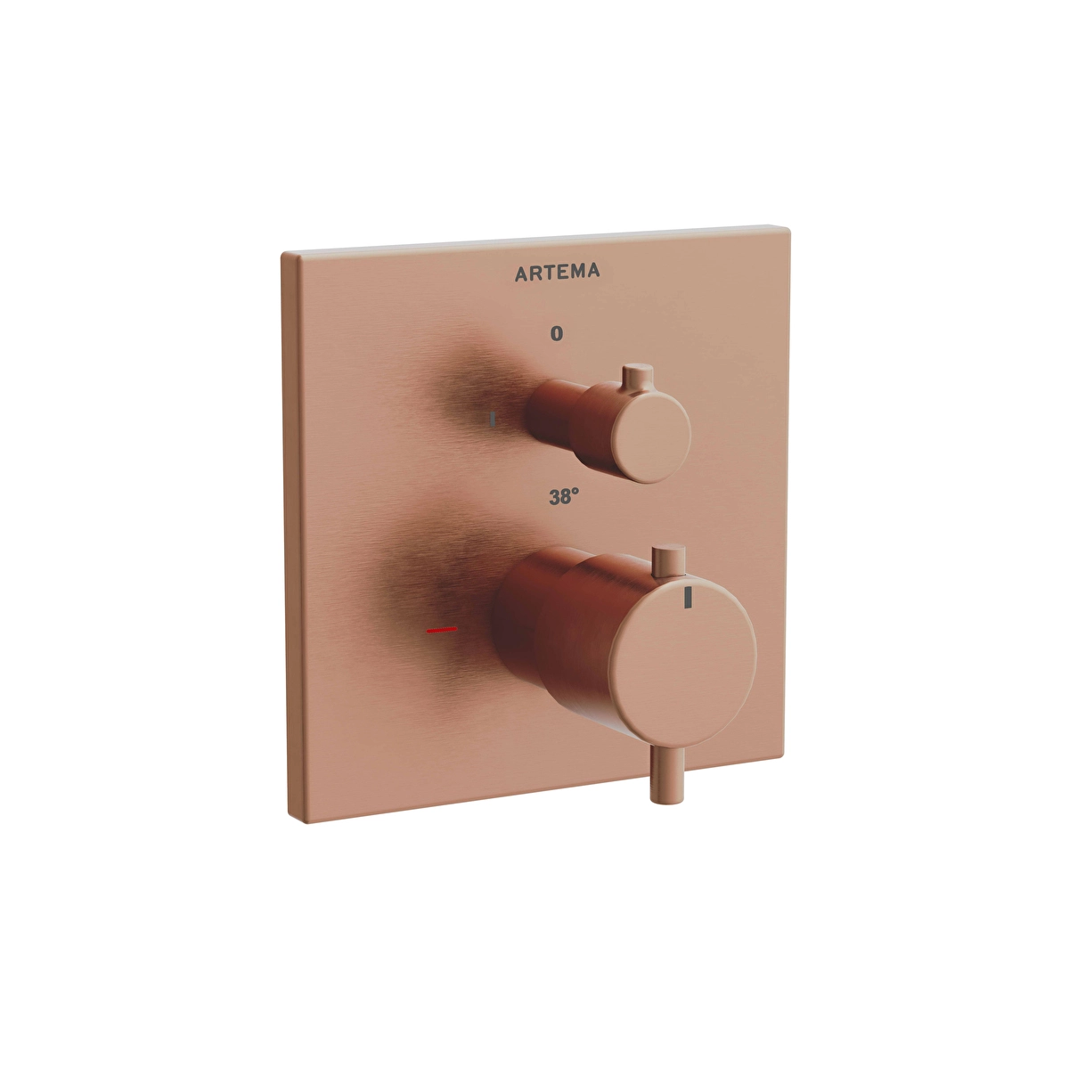 AquaHeat Termostatik Ankastre Banyo Bataryası, Fırçalı Bakır