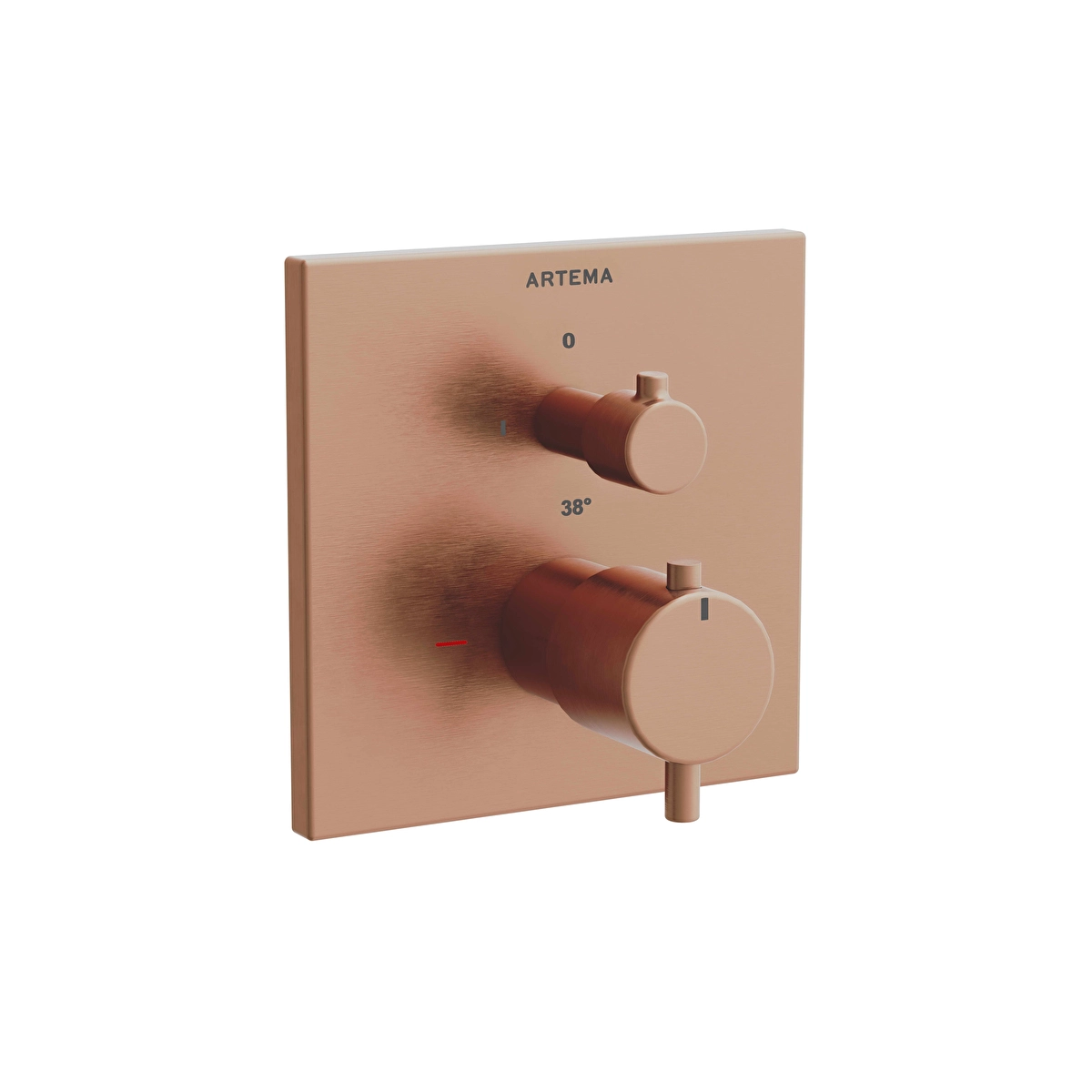 AquaHeat Ankastre Termostatik Duş Bataryası, Fırçalı Bakır