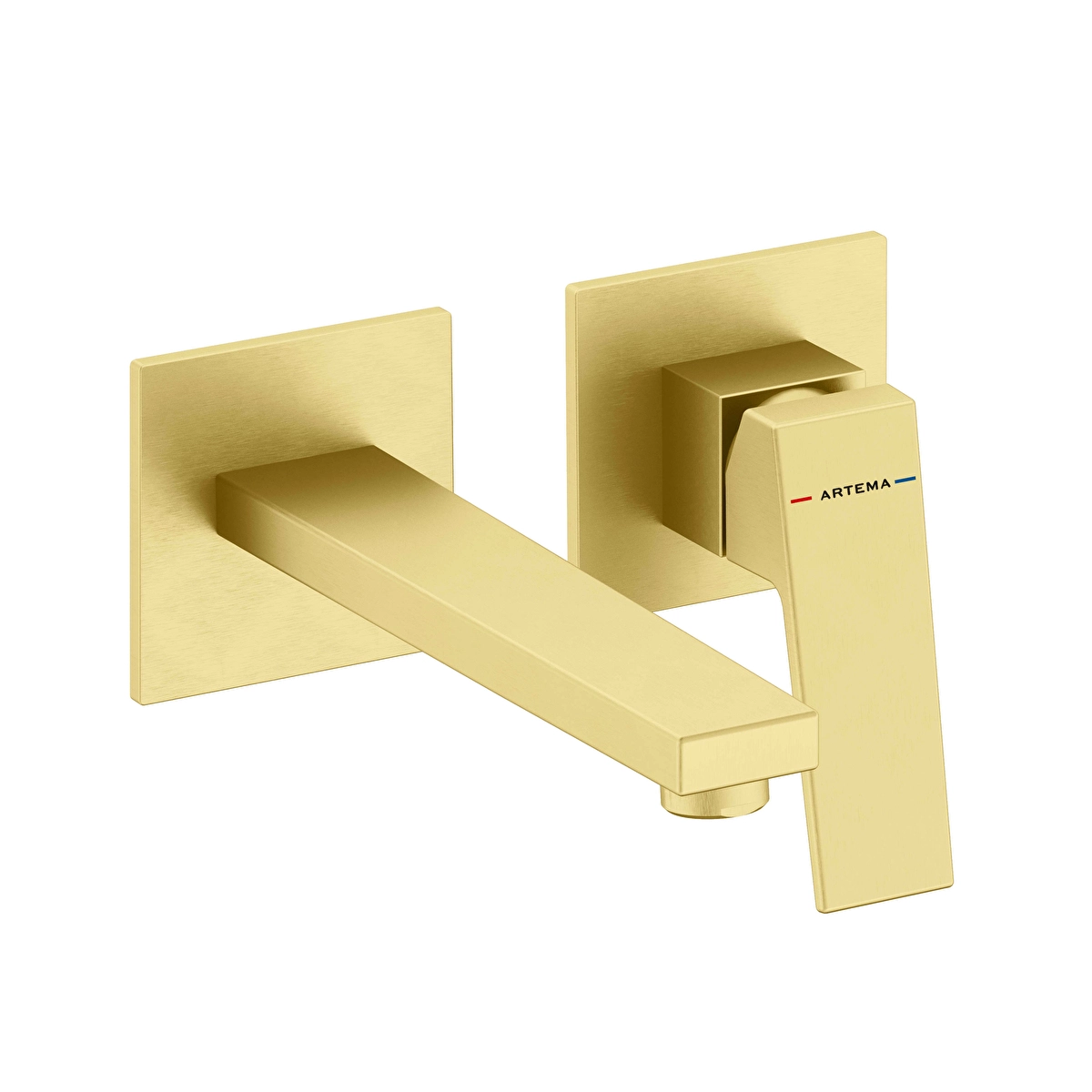 Minimax Square Ankastre Lavabo Bataryası, Fırçalı Altın