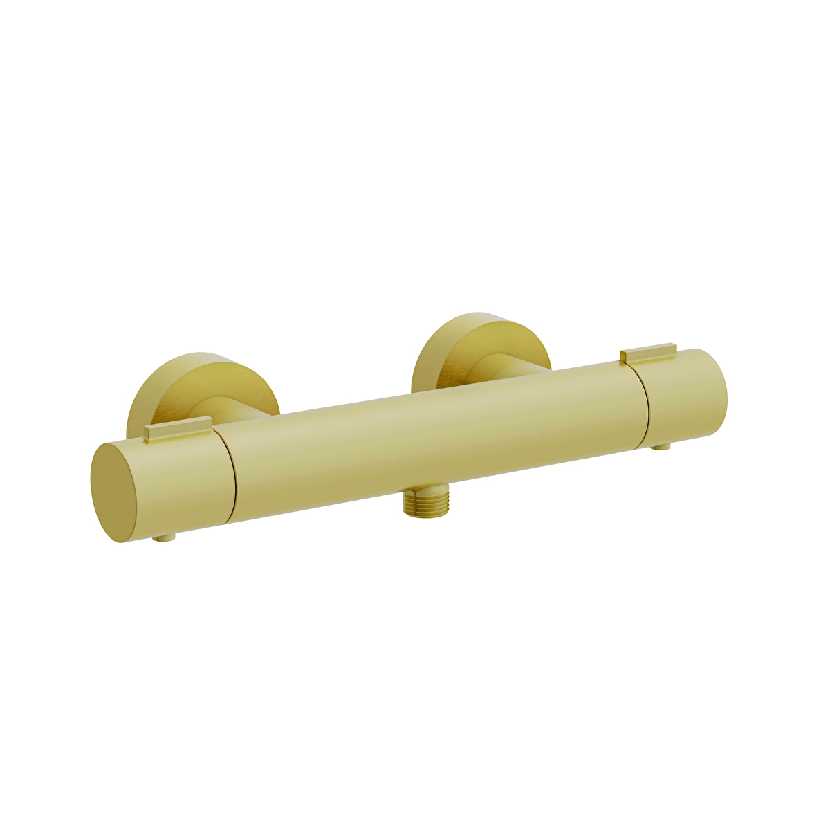 Base Round Termostatik Duş Bataryası, Fırçalı Altın