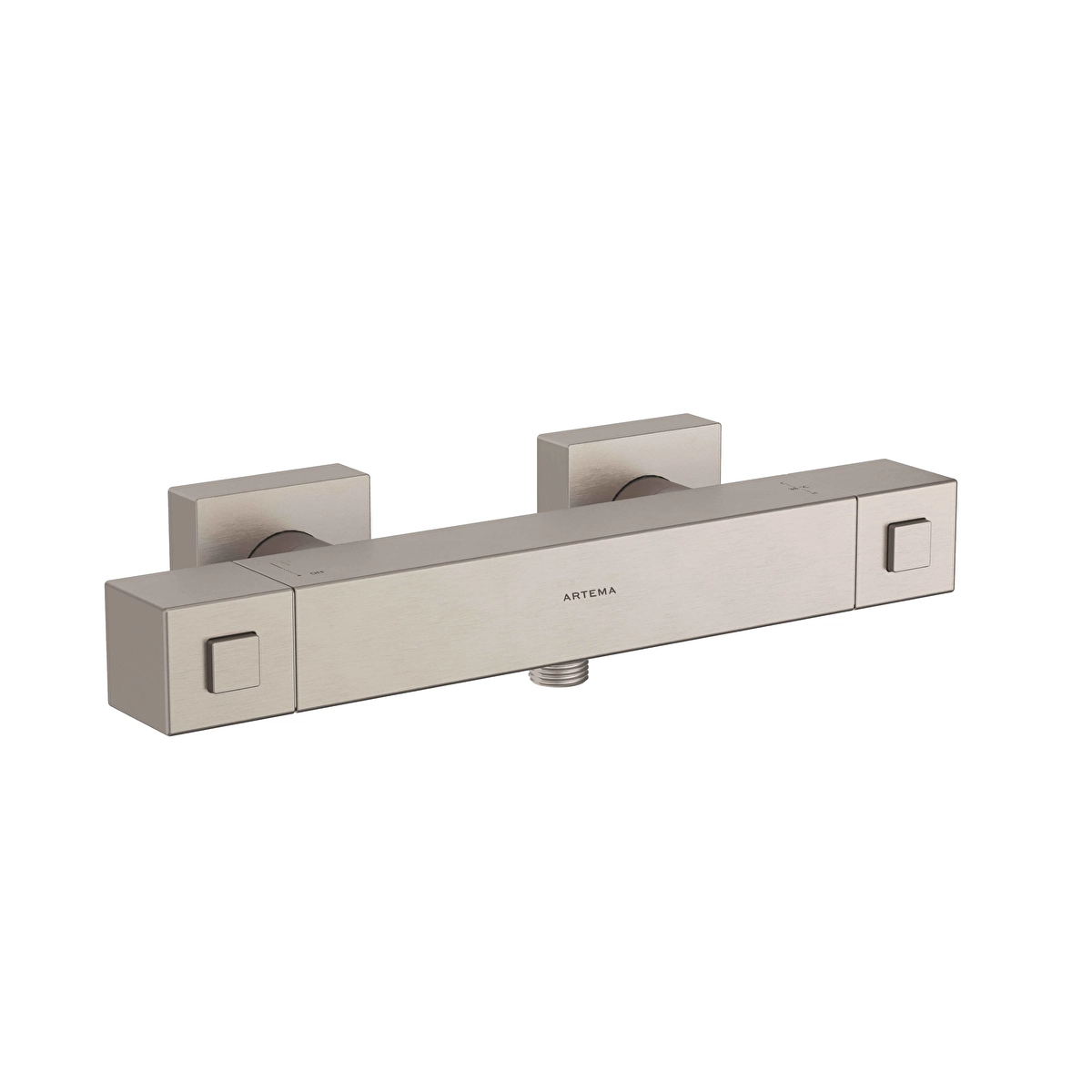 Base Square Termostatik Duş Bataryası, Fırçalı Nikel